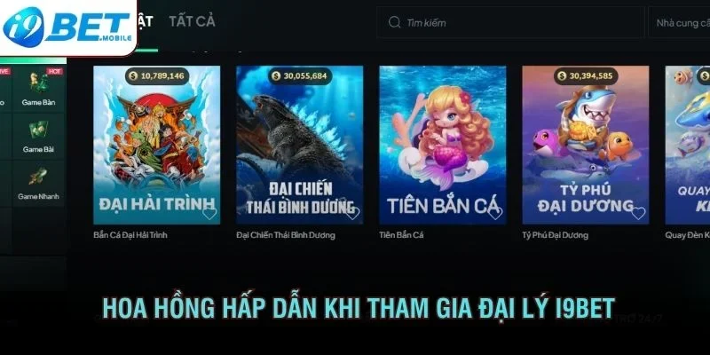 Hoa hồng hấp dẫn khi tham gia đại lý I9BET